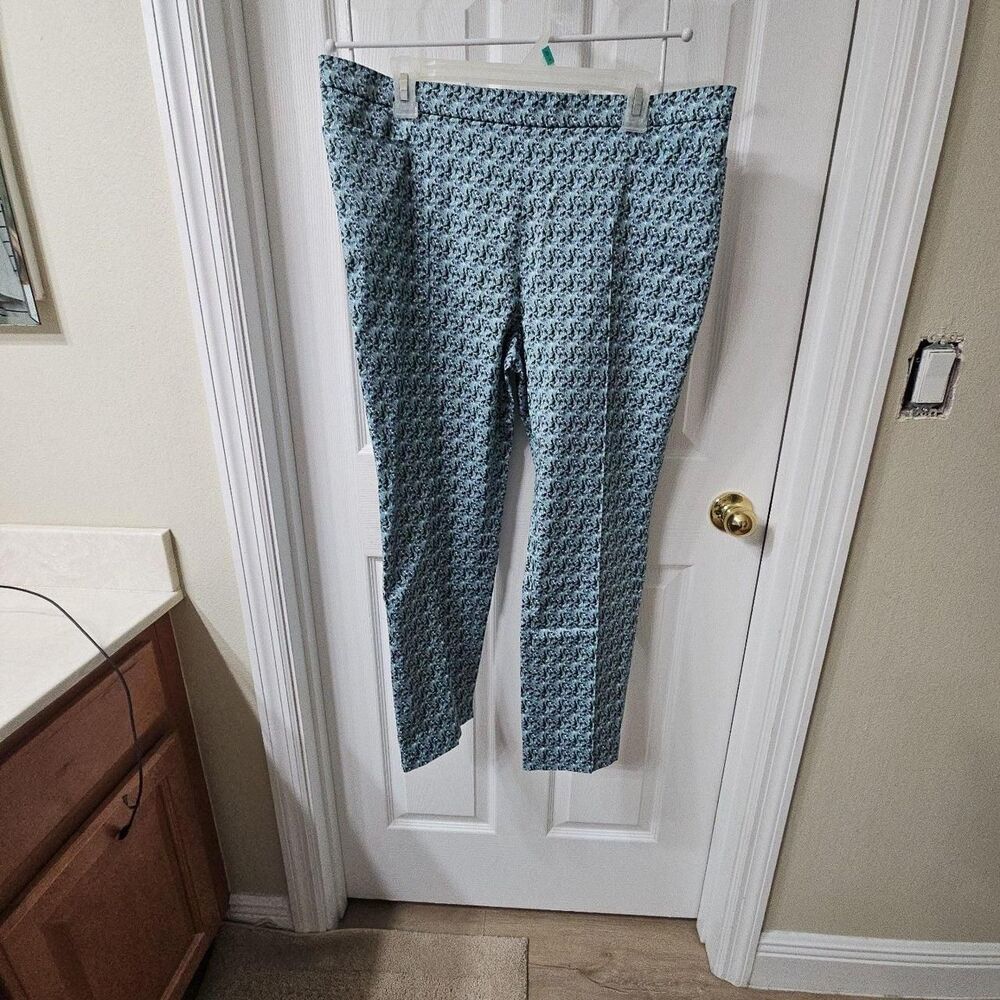 Akris Punto Franca Trousers Size 14 Blue Print